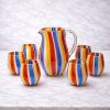 set bicchieri N 6 + caraffa effetto arcobaleno a canne